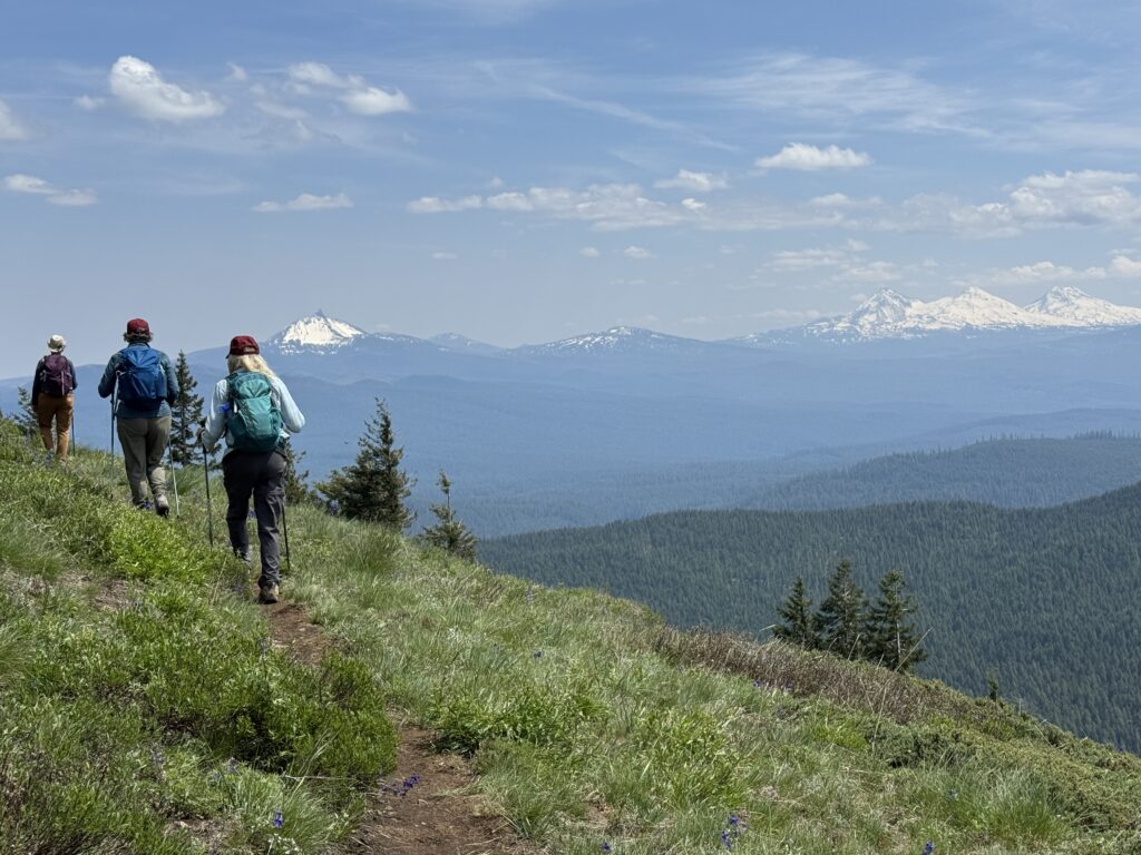 Hikers in the Iron Mountain Roadless Are, Willamette National Forest.