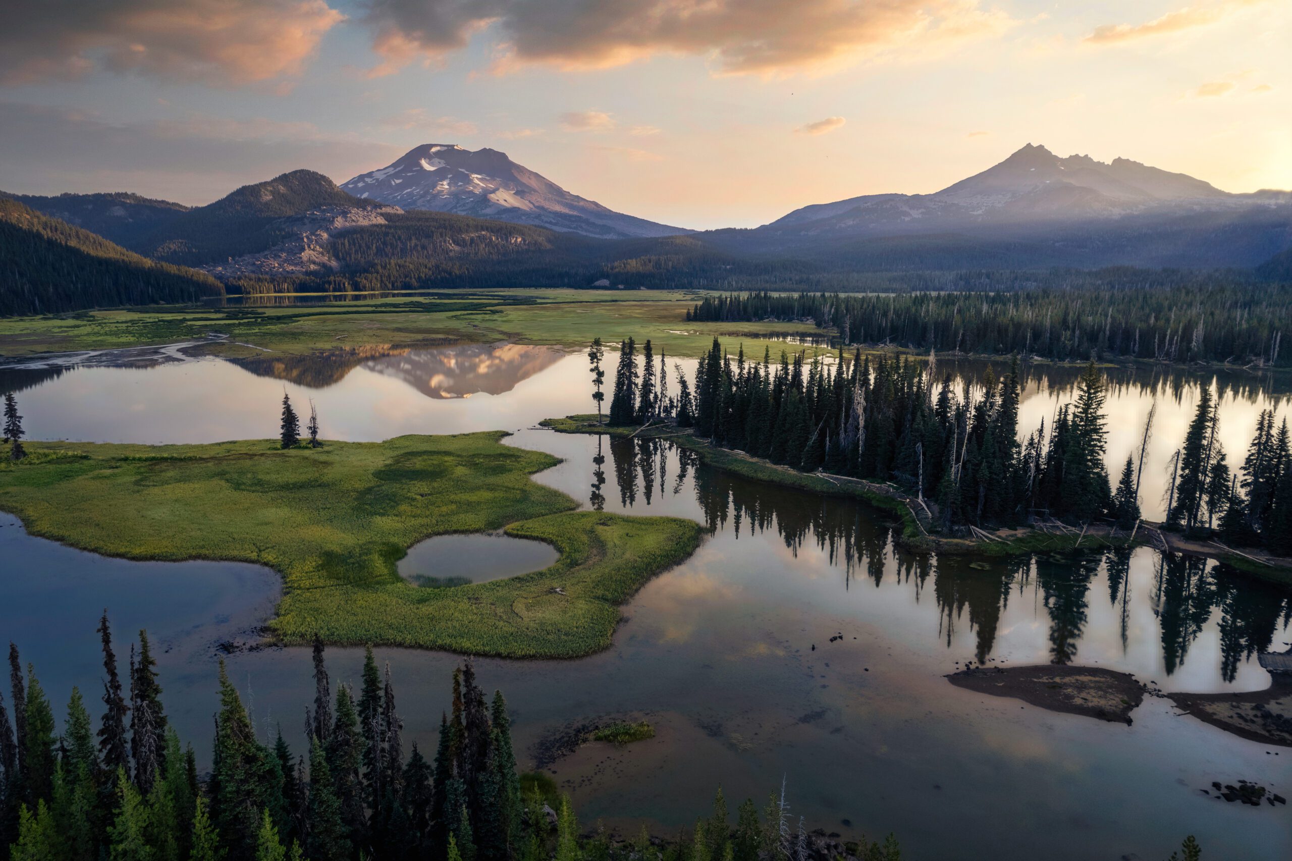 View of Sparks Lake in the Oregon Cascades, by Micah Lundstedt